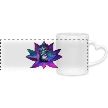 Lotus with Soul Tree – Spiritual Illustration - Panoramic mug with heart handle - white - Front