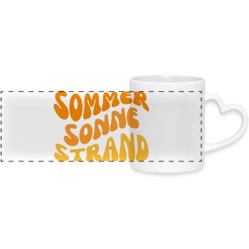 Sommer Sonne Strand Wavy - Panoramatasse mit Herzhenkel - Weiß - Vorne