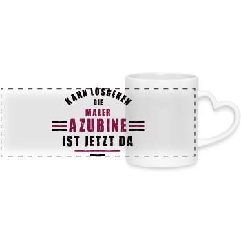 Trainee painter apprenticeship training painter - Panoramic mug with heart handle - white - Front