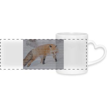 Geometrischer Fuchs - Panoramatasse mit Herzhenkel - Weiß - Vorne