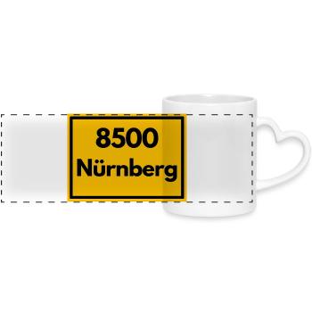 ANCIEN CODE POSTAL RÉTRO 8500 NÜRNBERG FRANKEN - Mug panoramique avec anse en forme de cœur - blanc - Devant