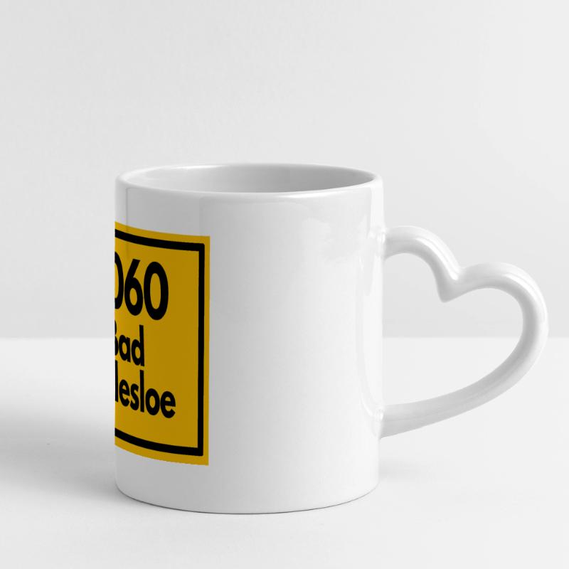 OLD POSTCODE POSTCODE RETRO 2060 BAD OLDESLOE Moin Panoramic mug with heart handle