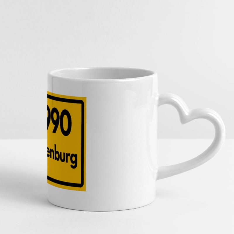 OLD POSTCODE POSTCODE RETRO 2990 PAPENBURG Panoramic mug with heart handle