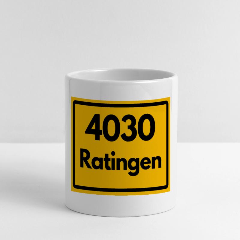 OLD POSTCODE ZIP CODE RETRO 4030 RATINGEN Panoramic mug with heart handle