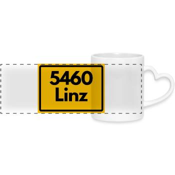 ALTE POSTLEITZAHL PLZ RETRO 5460 LINZ AM RHEIN - Panoramatasse mit Herzhenkel - Weiß - Vorne