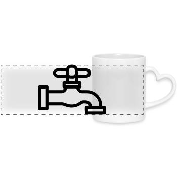 Tap - Panoramic mug with heart handle - white - Front