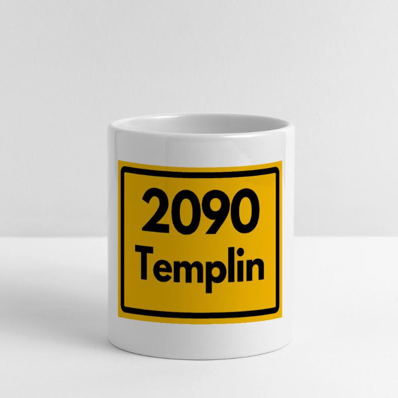OLD POSTCODE POSTCODE RETRO 2090 TEMPLIN HEIMAT Panoramic mug with heart handle
