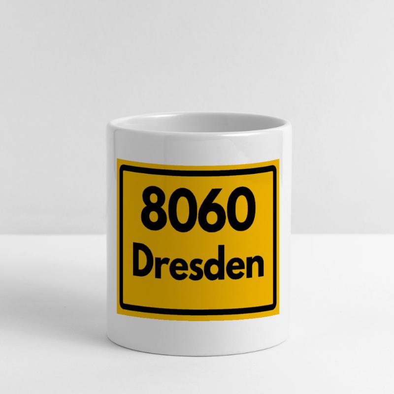 OLD POSTCODE ZIP CODE 8060 DRESDEN SAXONY Panoramic mug with heart handle