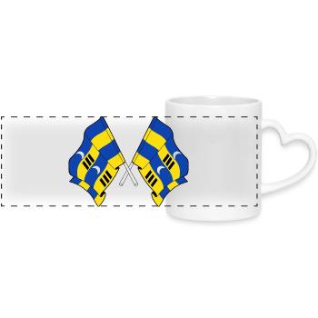 Drapeaux croisés de l’Ameland – Fierté insulaire - Mug panoramique avec anse en forme de cœur - blanc - Devant