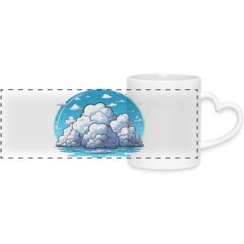 Cloud Island by the Sea - Panoramic mug with heart handle - white - Front