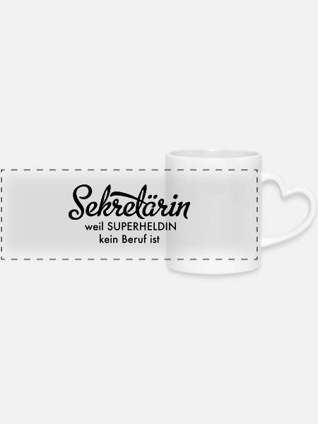 Sekretärin - Panoramatasse mit Herzhenkel - Weiß