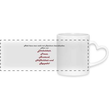 Politeness Respect - Panoramic mug with heart handle - white - Front
