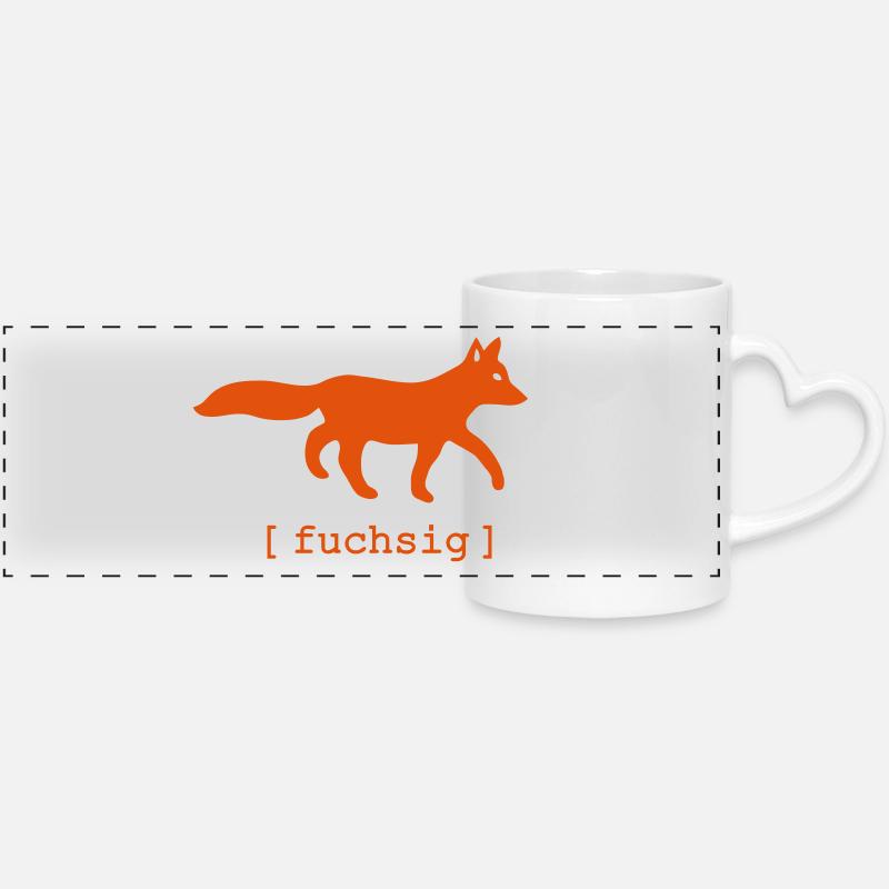 Fox animali selvatici foxy - Tazza panoramica con manico a cuore - bianco