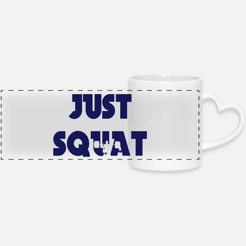 Just squat - Mug panoramique avec anse en forme de cœur - blanc