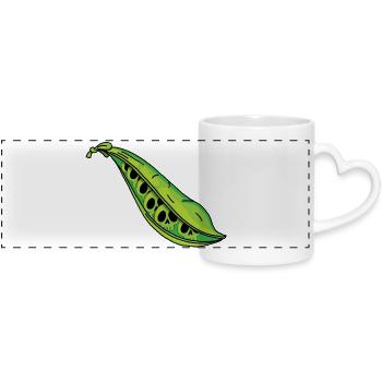 Pea Skull - Panoramic mug with heart handle - white - Front