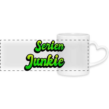 Serien Junkie - Panoramatasse mit Herzhenkel - Weiß - Vorne