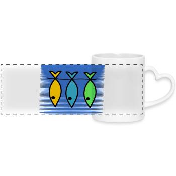 POISSON. SARDINE. POISSON D'AVRIL. MER. OCÉAN - Mug panoramique avec anse en forme de cœur - blanc - Devant