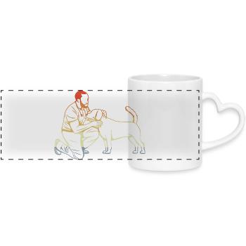 Veterinarian - Panoramic mug with heart handle - white - Front