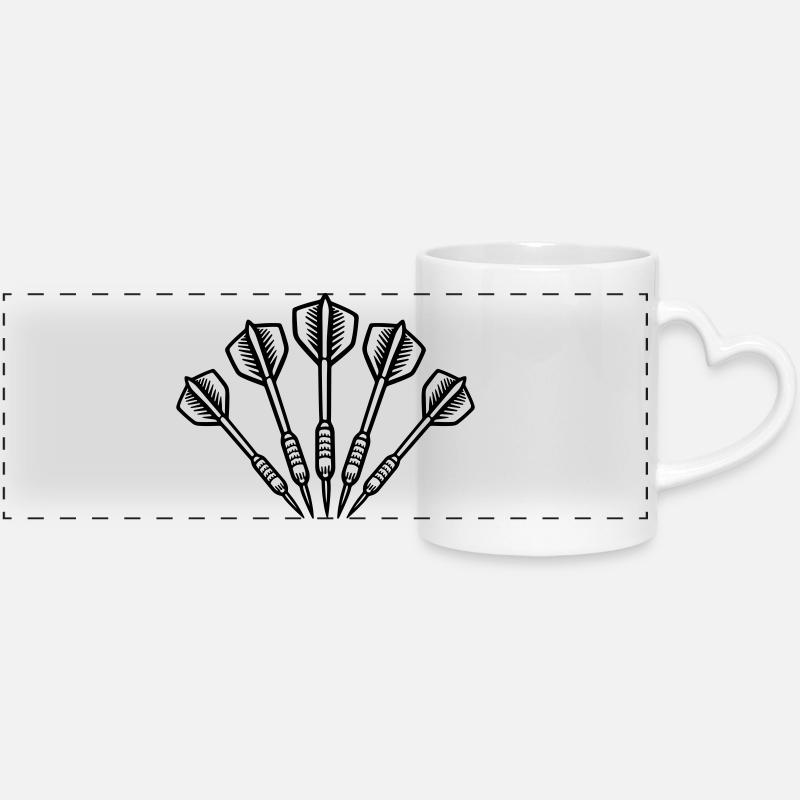 Symbole des fléchettes Dartpfeile - Mug panoramique avec anse en forme de cœur - blanc
