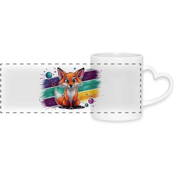 Renard - Illustration - Mug panoramique avec anse en forme de cœur - blanc - Devant