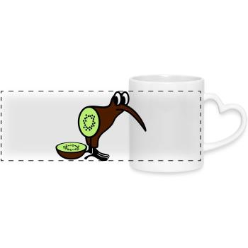 Kiwi - Panoramatasse mit Herzhenkel - Weiß - Vorne