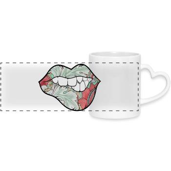 Nature Sexy Lips - Panoramatasse mit Herzhenkel - Weiß - Vorne
