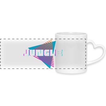 Jungle - Panoramic mug with heart handle - white - Front