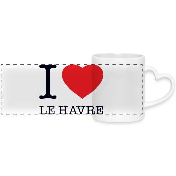 J’ADORE LE HAVRE - Mug panoramique avec anse en forme de cœur - blanc - Devant