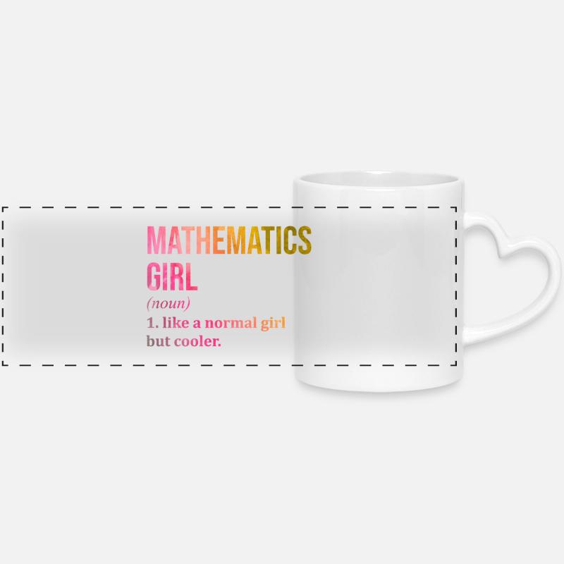 mathématique - Mug panoramique avec anse en forme de cœur - blanc