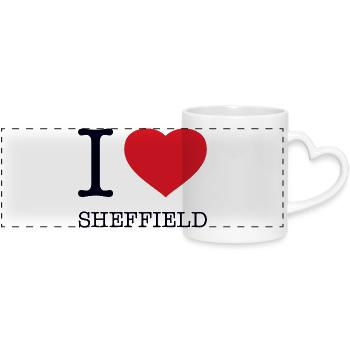 I LOVE SHEFFIELD - Panoramic mug with heart handle - white - Front