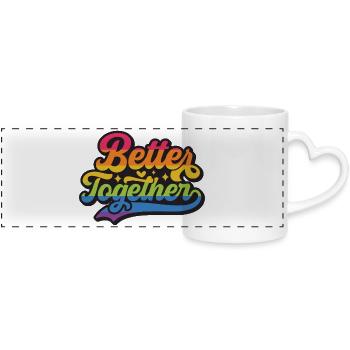 LGBT Pride Month - Better Together - Panoramic mug with heart handle - white - Front