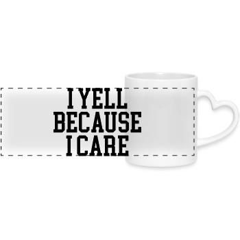 I scream 'cause I care - Panoramic mug with heart handle - white - Front
