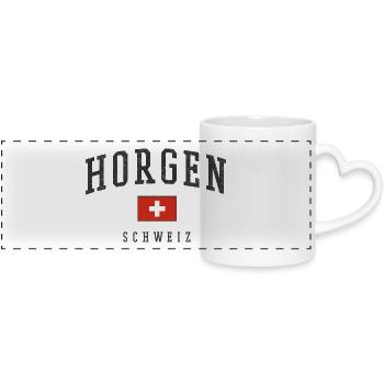 Emblème de la Suisse Horgen - Mug panoramique avec anse en forme de cœur - blanc - Devant