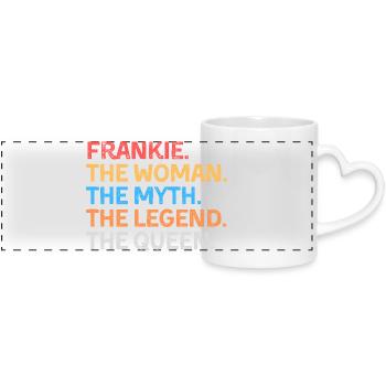 Frankie La Femme Le Mythe La Légende La Reine - Mug panoramique avec anse en forme de cœur - blanc - Devant