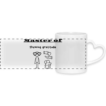Master of Showing gratitude - Panoramic mug with heart handle - white - Front