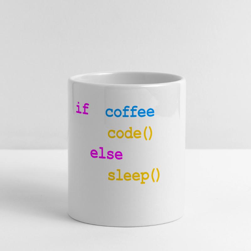 Kein Kaffee Kein Code Programmierer Informatiker Panoramatasse mit Herzhenkel
