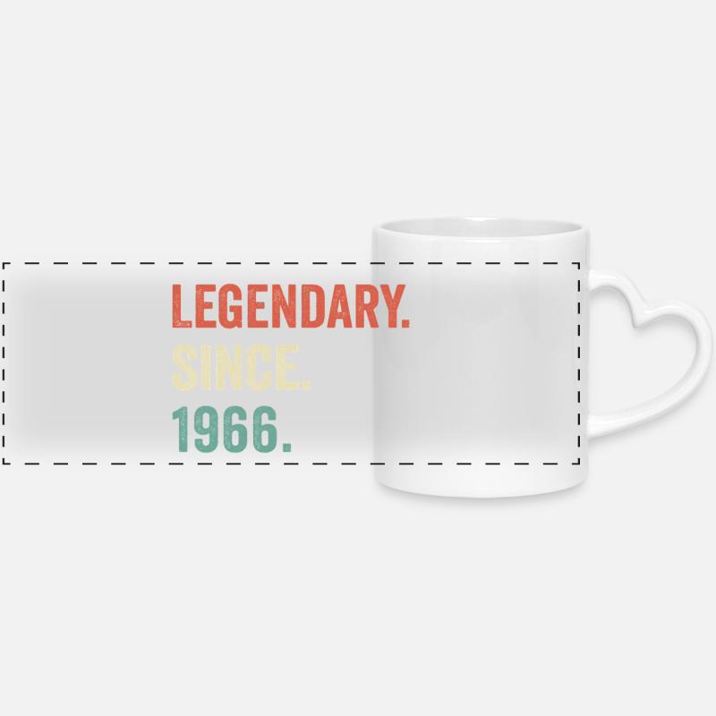 legendary since 1966 - Panoramic mug with heart handle - white