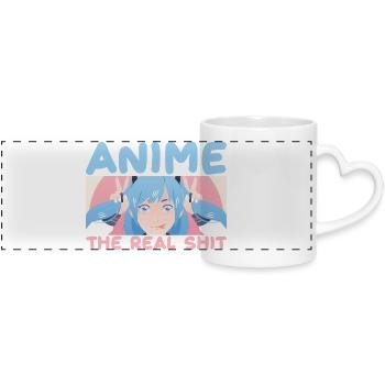 Anime : Le vrai graphique de Kawaii Girl - Mug panoramique avec anse en forme de cœur - blanc - Devant