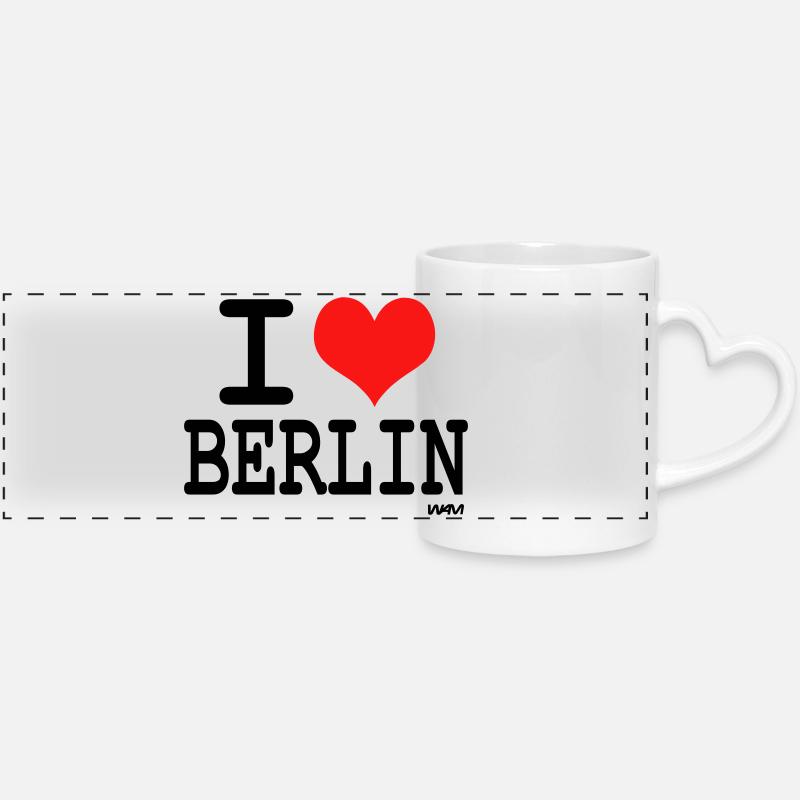 i love berlin - Panoramic mug with heart handle - white
