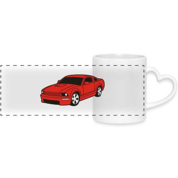 car - Panoramatasse mit Herzhenkel - Weiß - Vorne