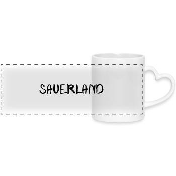 echt.SAUERLAND pur schwatt R - Panoramatasse mit Herzhenkel - Weiß - Vorne