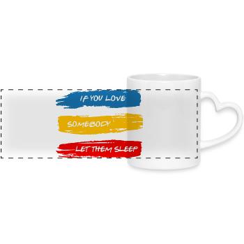 Let Them Sleep - Panoramic mug with heart handle - white - Front