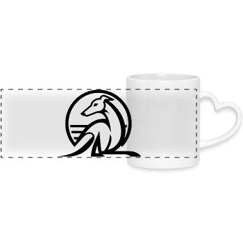 Galgo logo - Panoramic mug with heart handle - white - Front