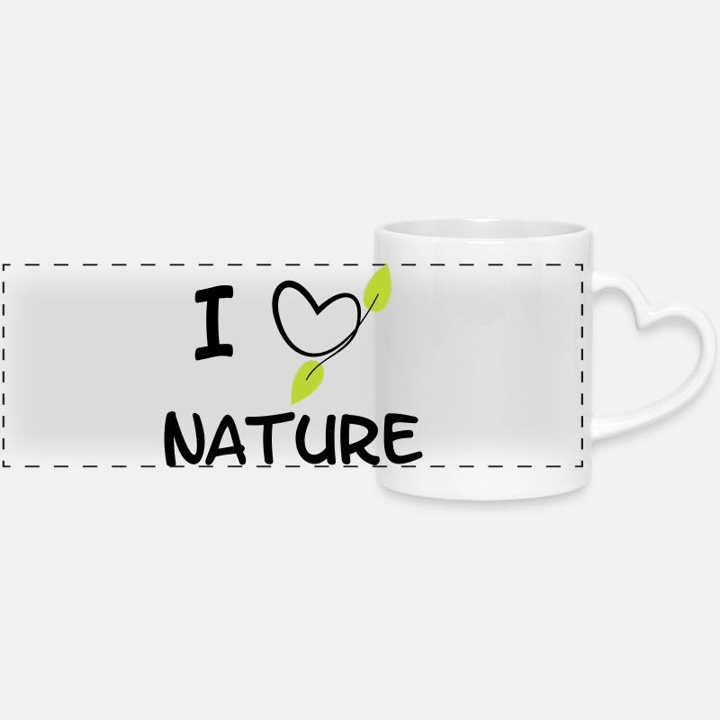 Organic Rewilding Wilderness - Panoramic mug with heart handle - white