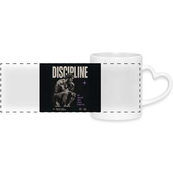 Discipline: Daily Choice - Panoramic mug with heart handle - white - Front