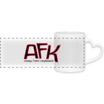 afk_pc_2c - Mug panoramique avec anse en forme de cœur - blanc - Devant