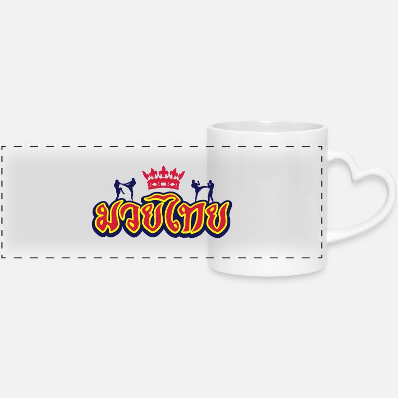 Muay thai roi 2 - Mug panoramique avec anse en forme de cœur - blanc