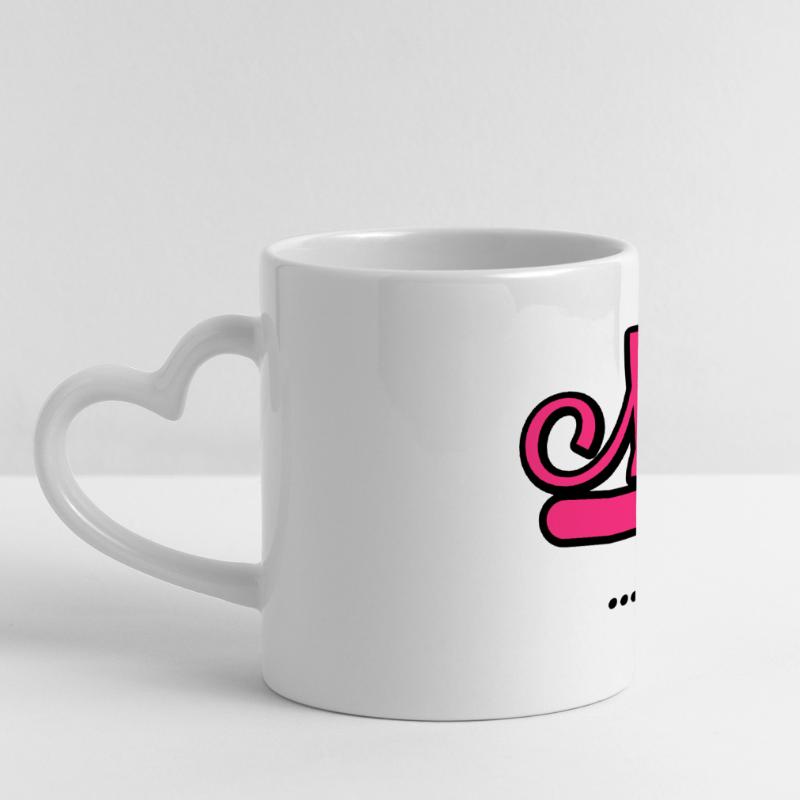 Mariée loading Panoramic mug with heart handle