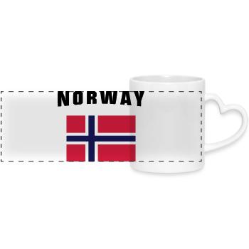 Norway Flag - Mug panoramique avec anse en forme de cœur - blanc - Devant