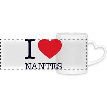 I LOVE NANTES - Panoramic mug with heart handle - white - Front